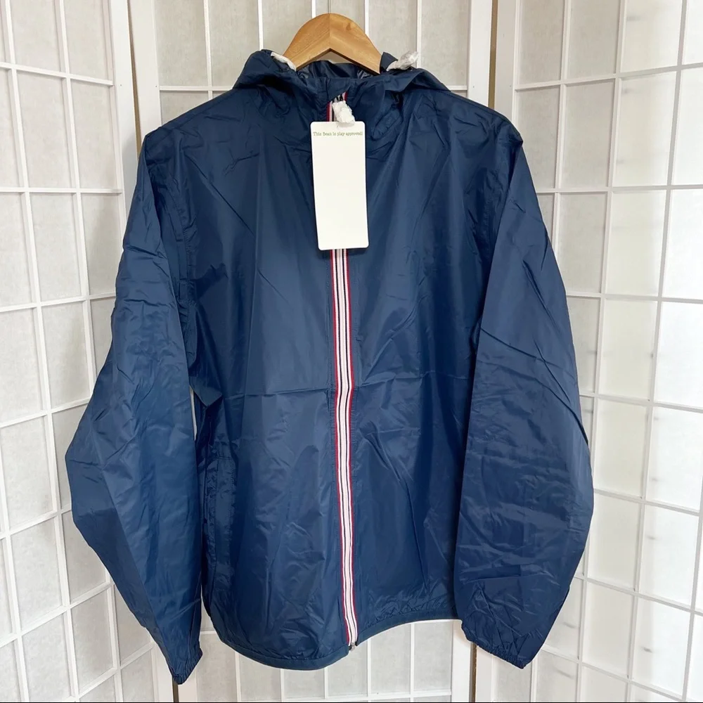 NWT Peekaboo PK Beans Kids Navy Break Free Nylon Packable Windbreaker Jacket